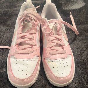 Nike White and Light Pink Low-Top Sneakers